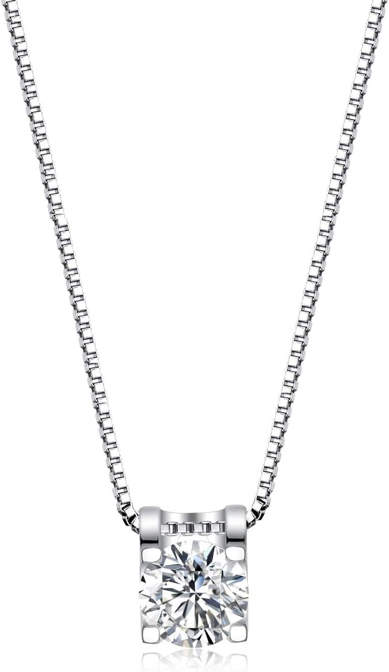 Detalle de VANSZA Damen-Kette aus Sterlingsilber 925 mit Zirkonia, geometrisches Love-Motiv