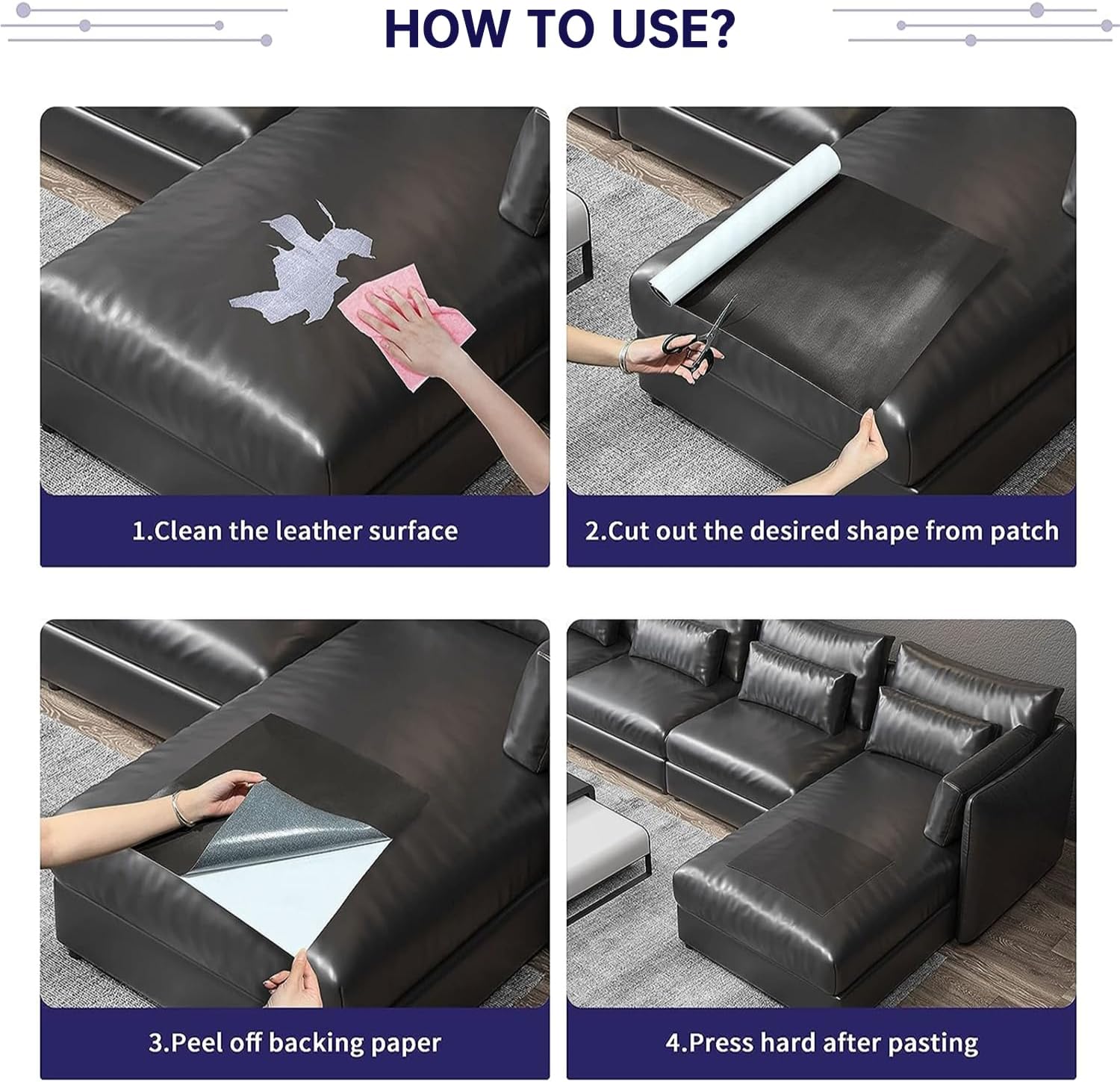 Thumbnail 4 de RggEyy Leder Reparatur Set Rot – selbstklebende Lederflicken für Kunstleder & Möbel