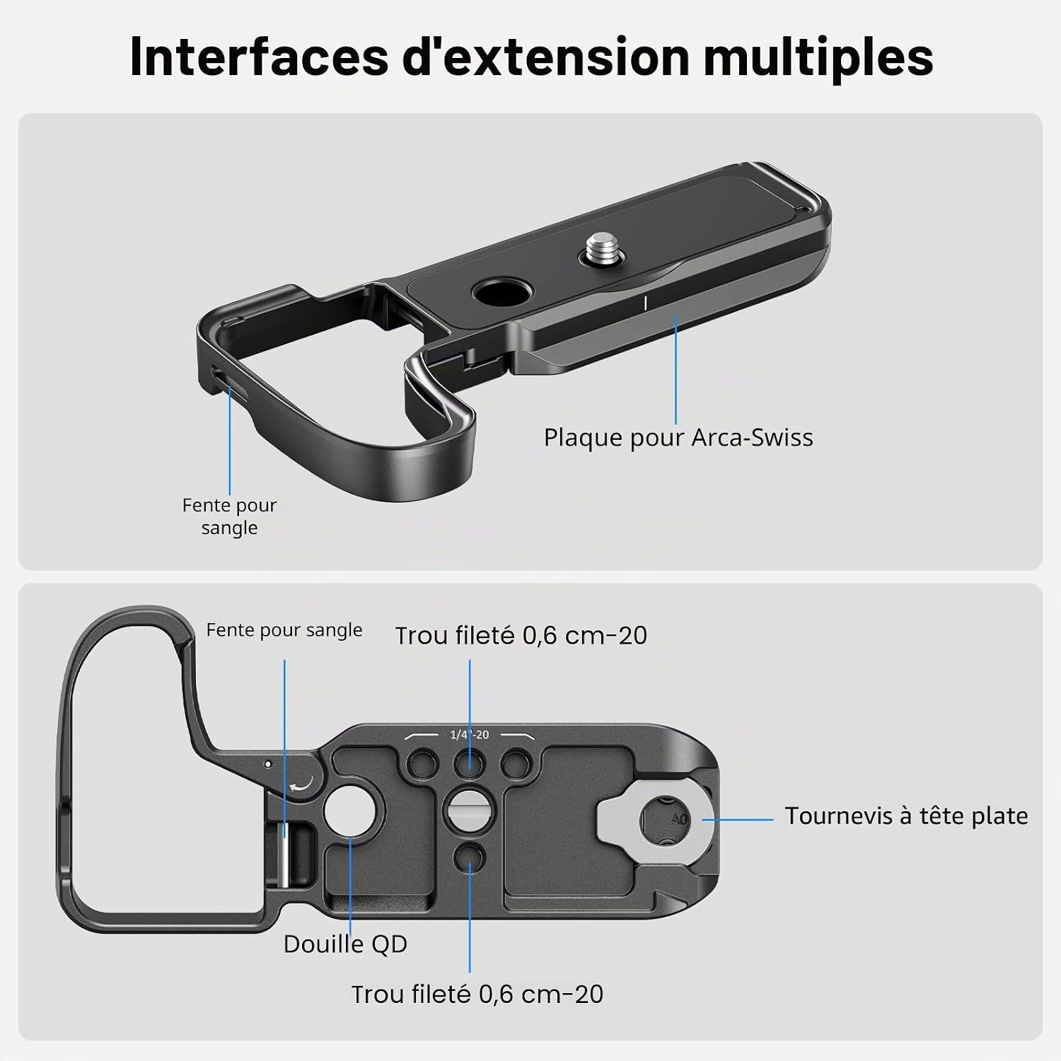 Detalle 2 de SmallRig plaque de base Z50 II pour Nikon Z50 II avec dégagement rapide Arca et interfaces 1/4”-20, QD