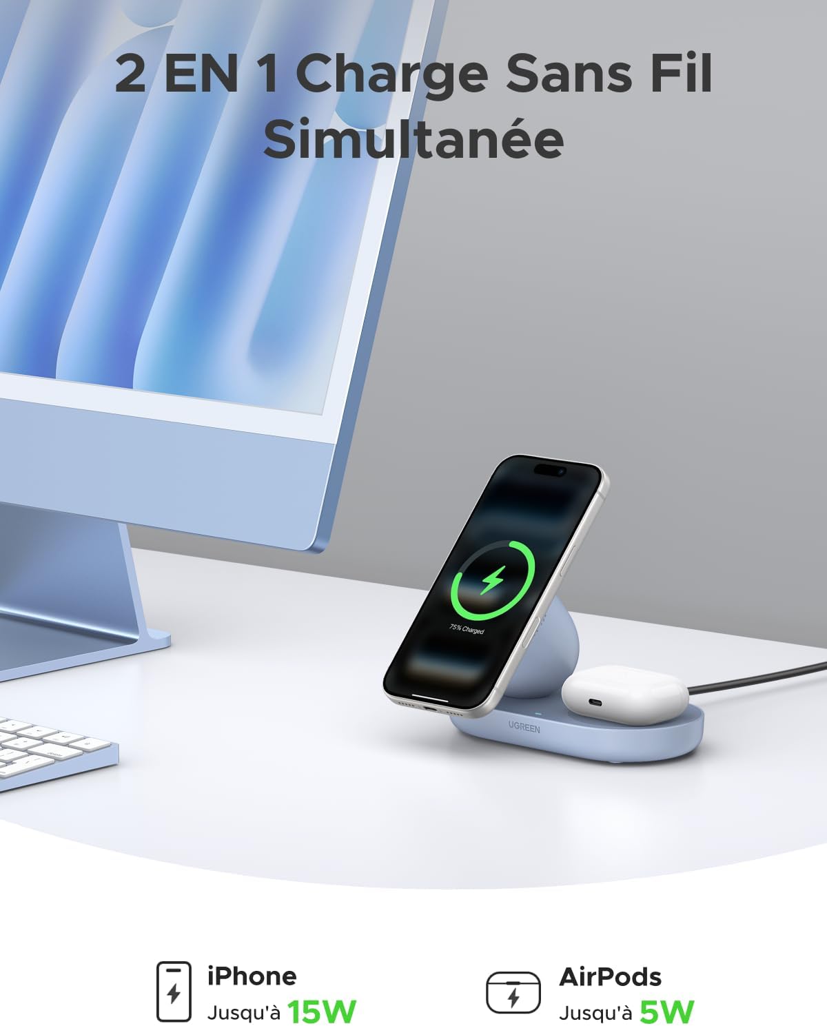 Detalle de UGREEN Zapix Chargeur Induction 15W