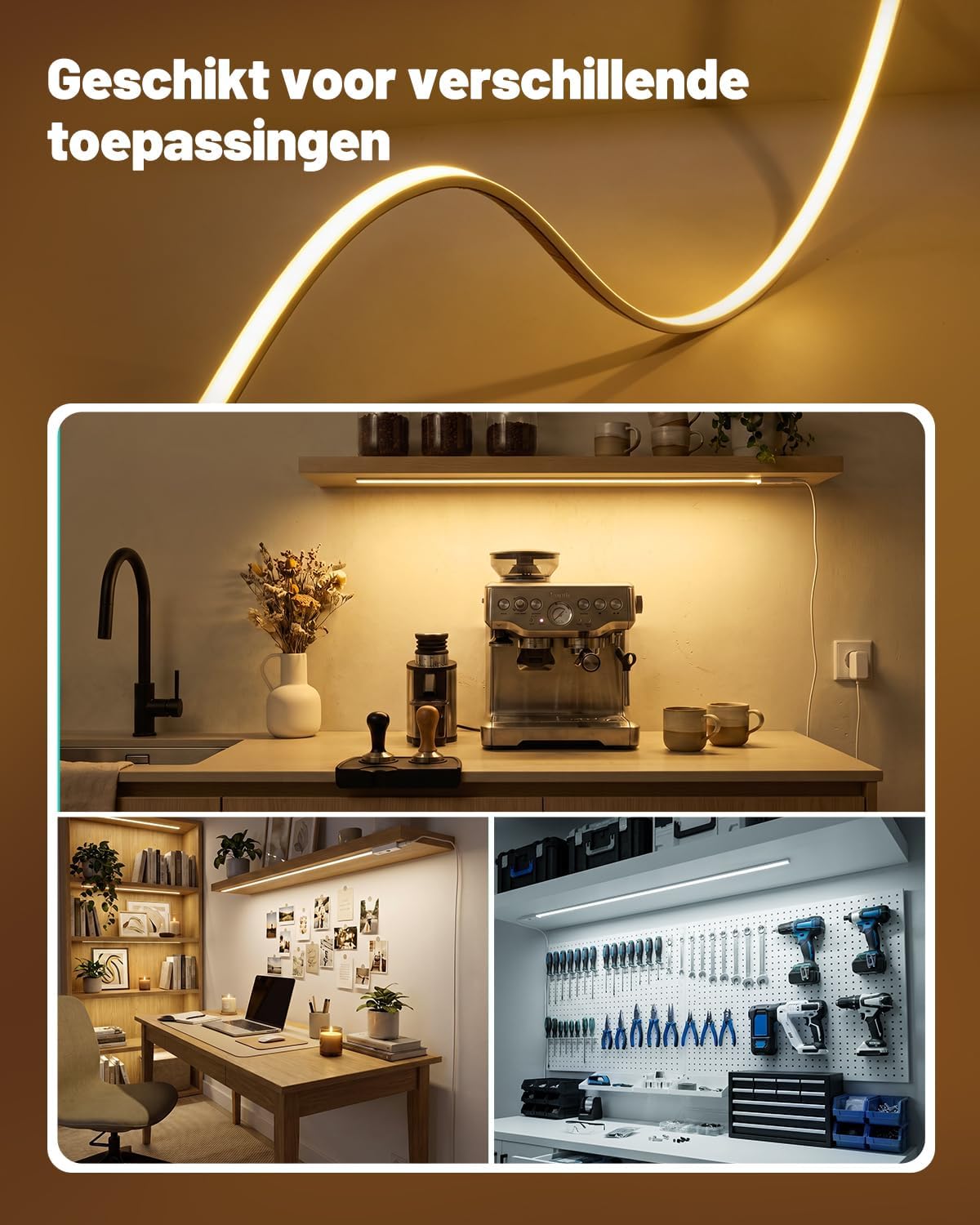 Thumbnail 6 de Dinoho DL1101311 ledstrip voor onder kast, dimbaar en 3 lichtkleuren