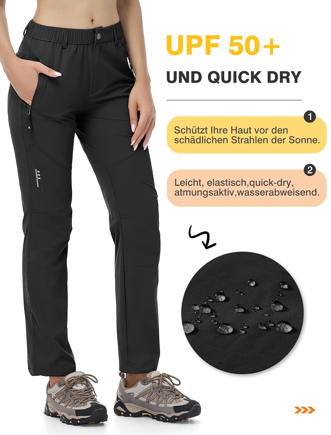 Detalle de donhobo Damen Trekkinghose mit 50 UPF
