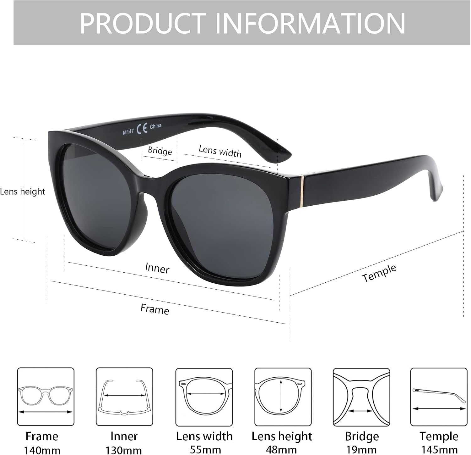 Detalle 2 de ZENOTTIC Occhiali da Sole Donna Polarizzati UV400