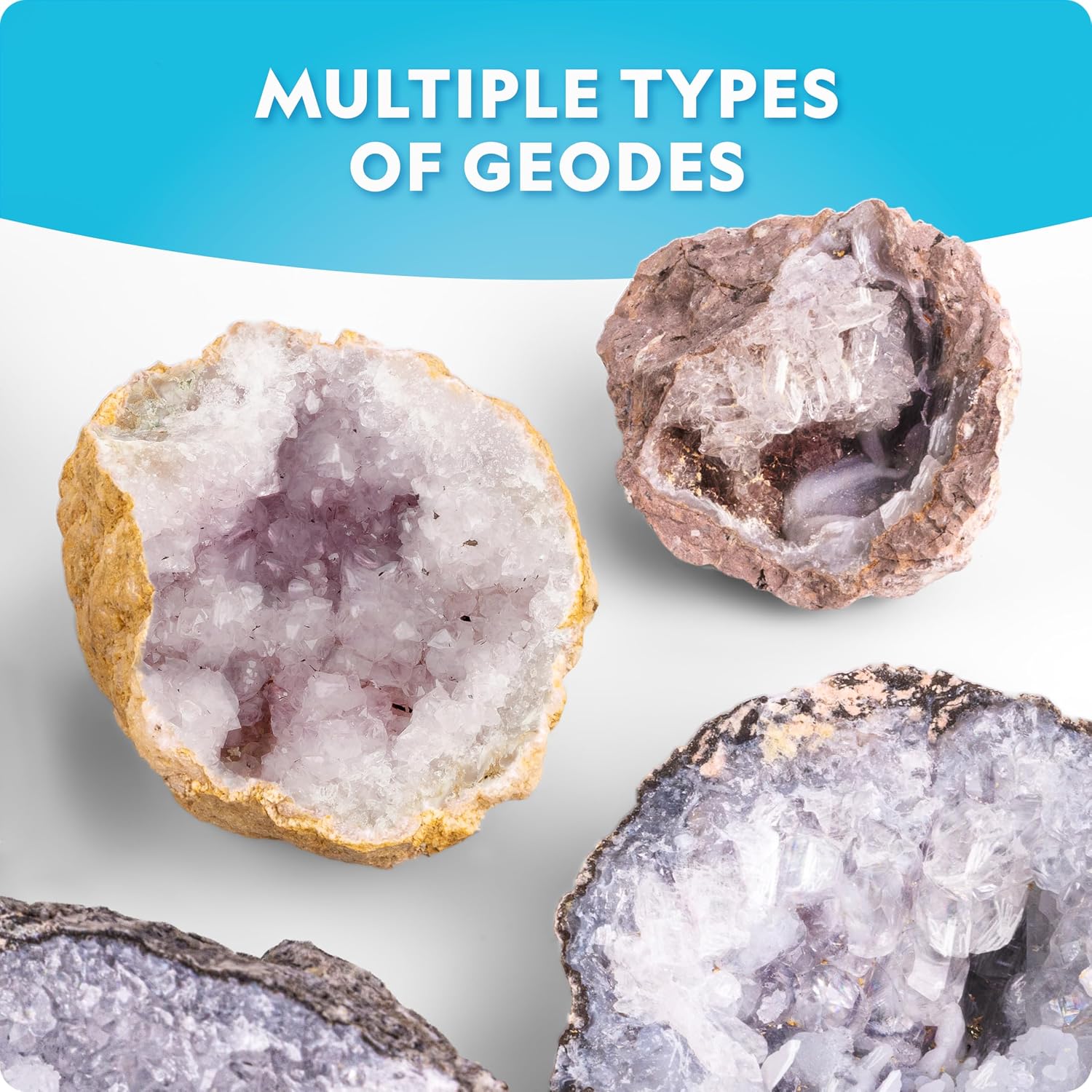 Detalle de National Geographic Break Open 15 Premium Geodes – Educational Geology Kit