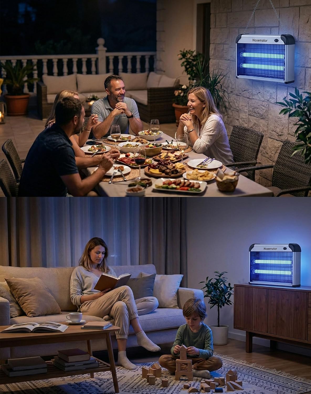 Detalle de Hoxemator Lampada Antizanzare 20W: Trappola Elettrica UV 365nm per Interno ed Esterno