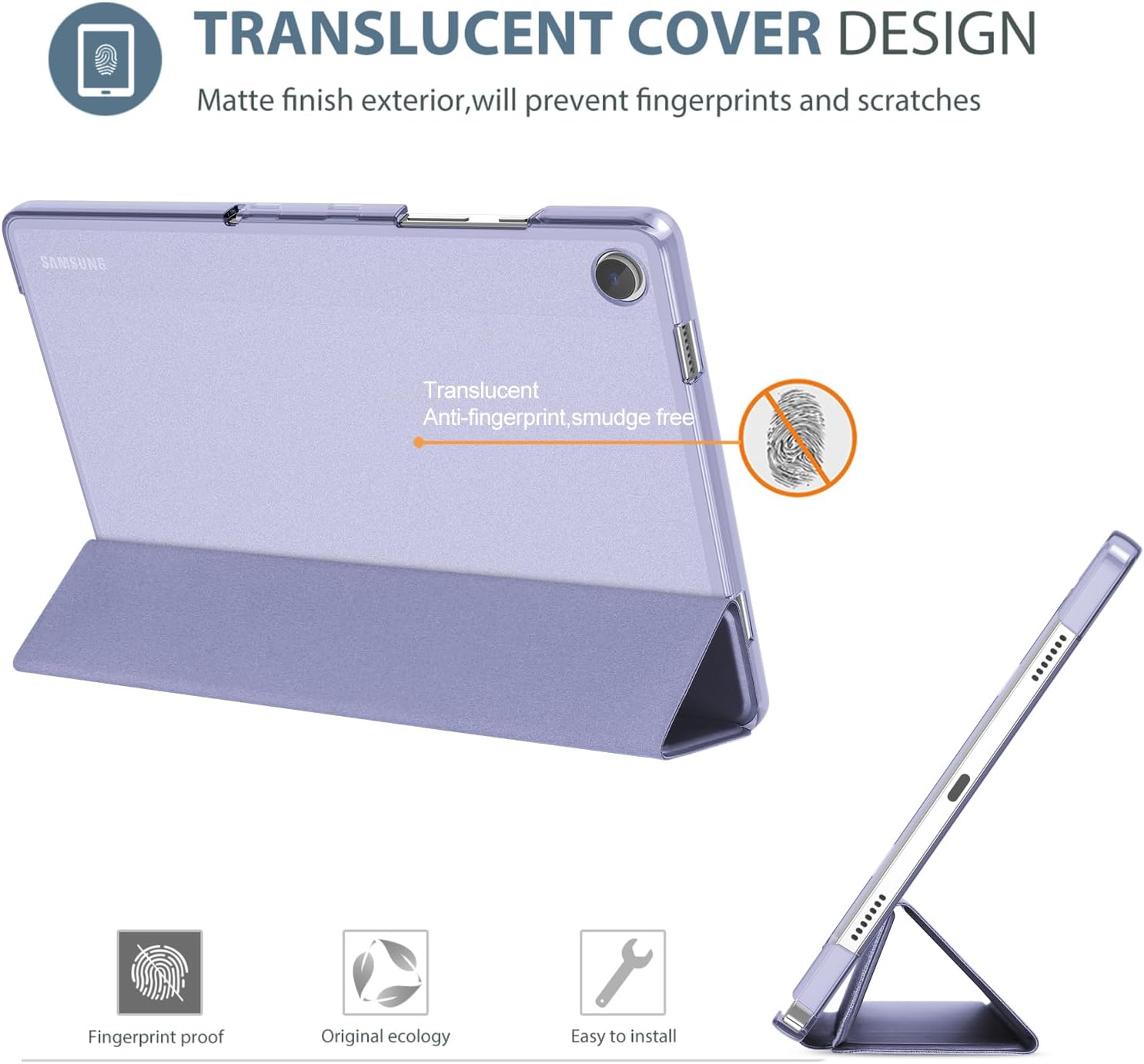 Thumbnail 2 de ProCase Smart Case for Galaxy Tab A9+ Plus 11-inch (2023) – Slim trifold folio cover in light purple