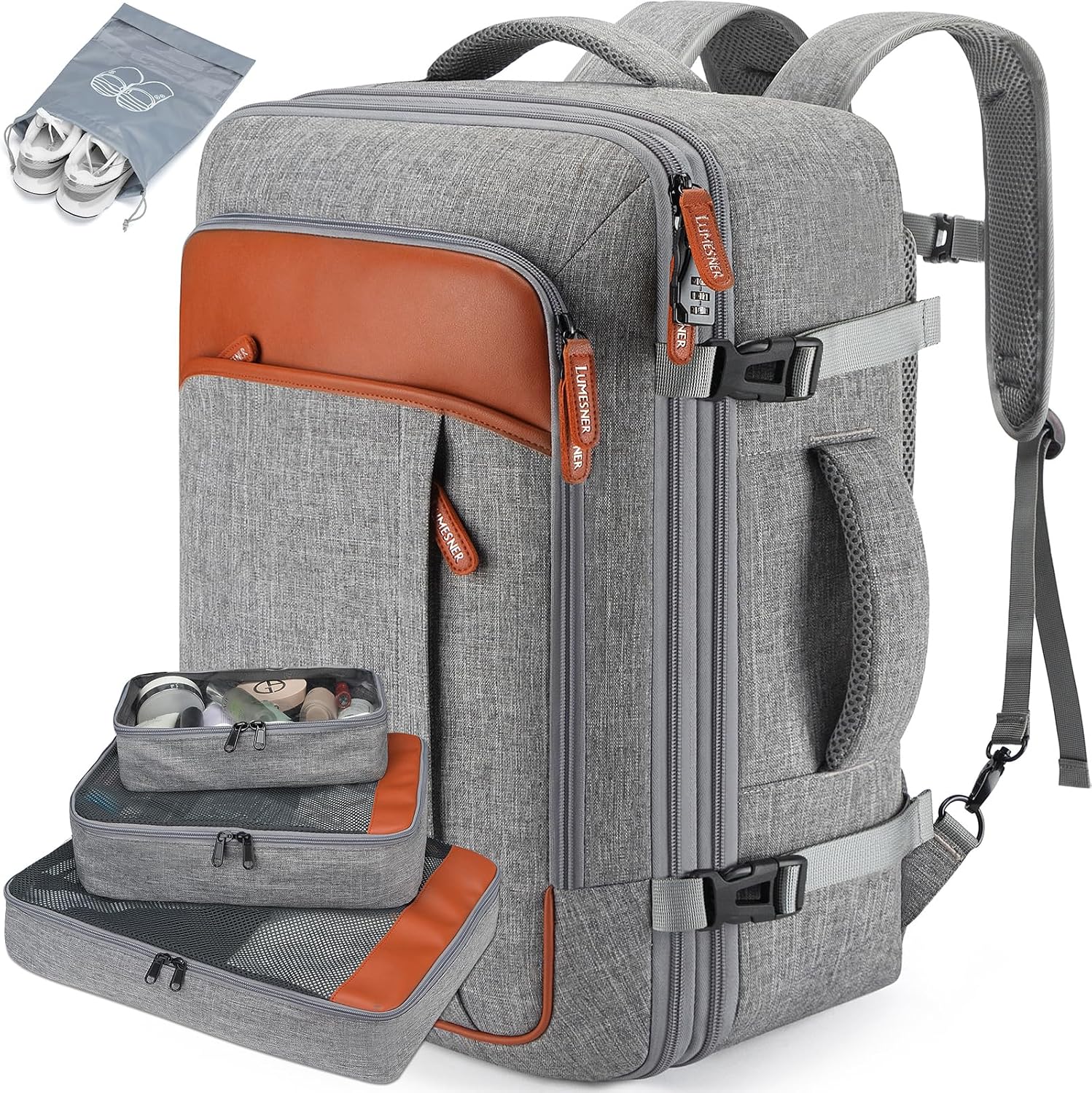 Detalle de Lumesner Carry on Backpack 40L travel backpack