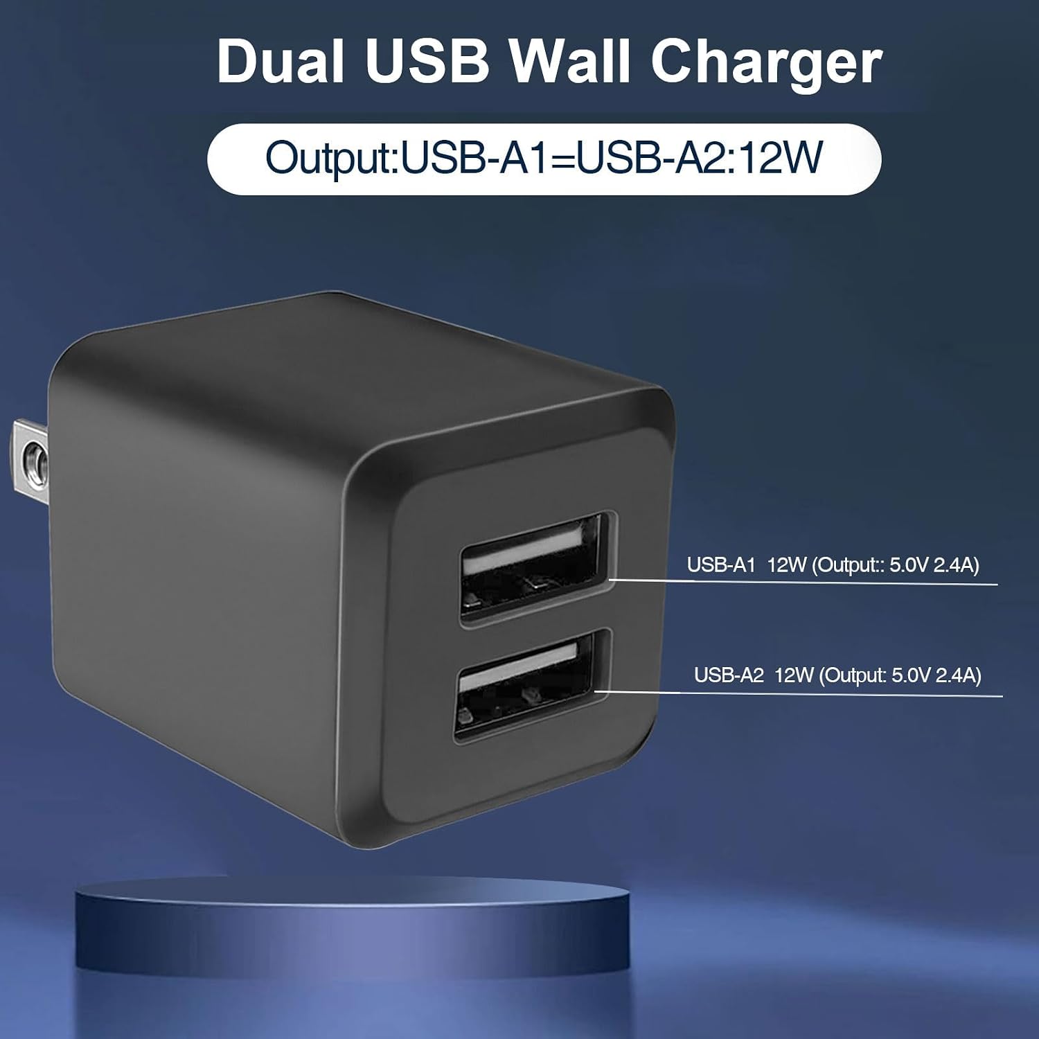 Thumbnail 2 de USB Wall Charger Dual Port 2.4A