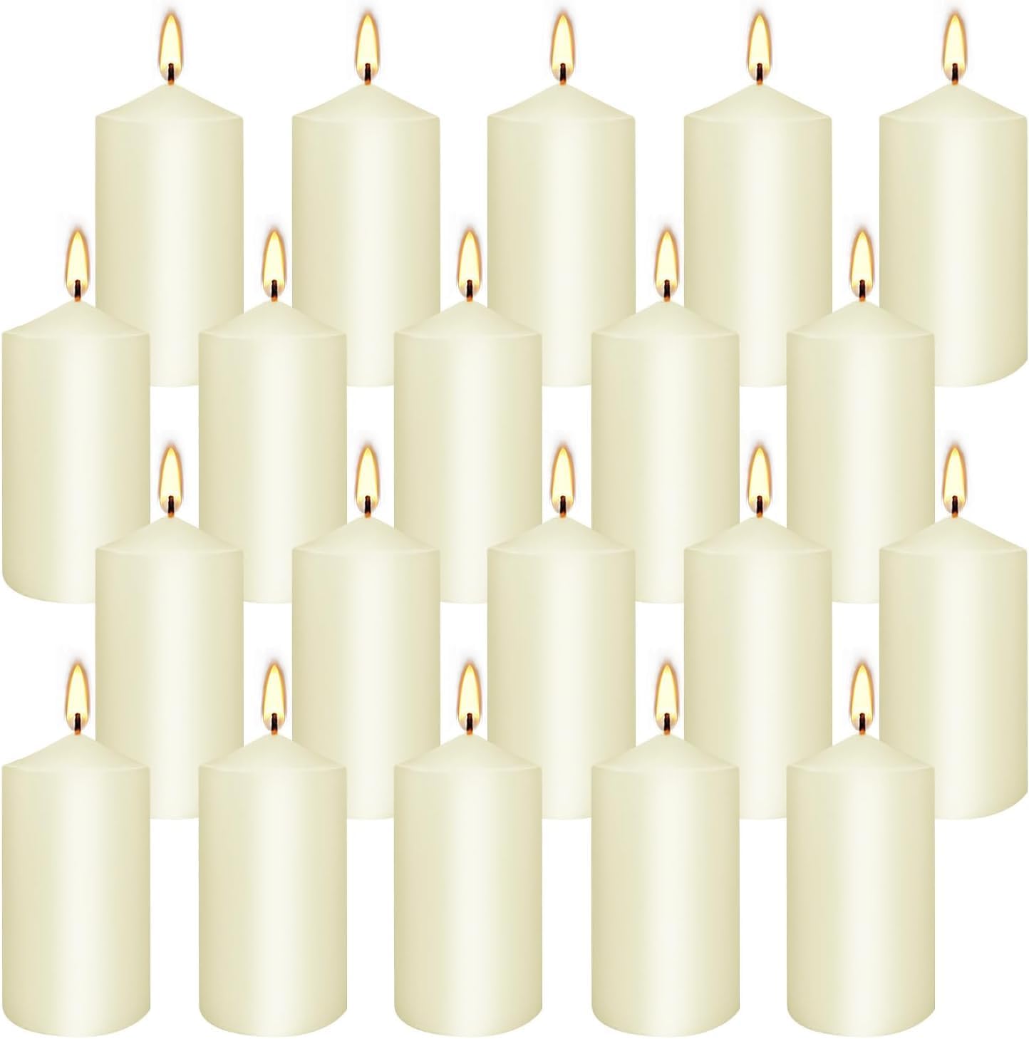 Thumbnail 6 de YOROXRG 2"x4" High White Pillar Candles (Set of 20) — Unscented, Dripless & Smokeless