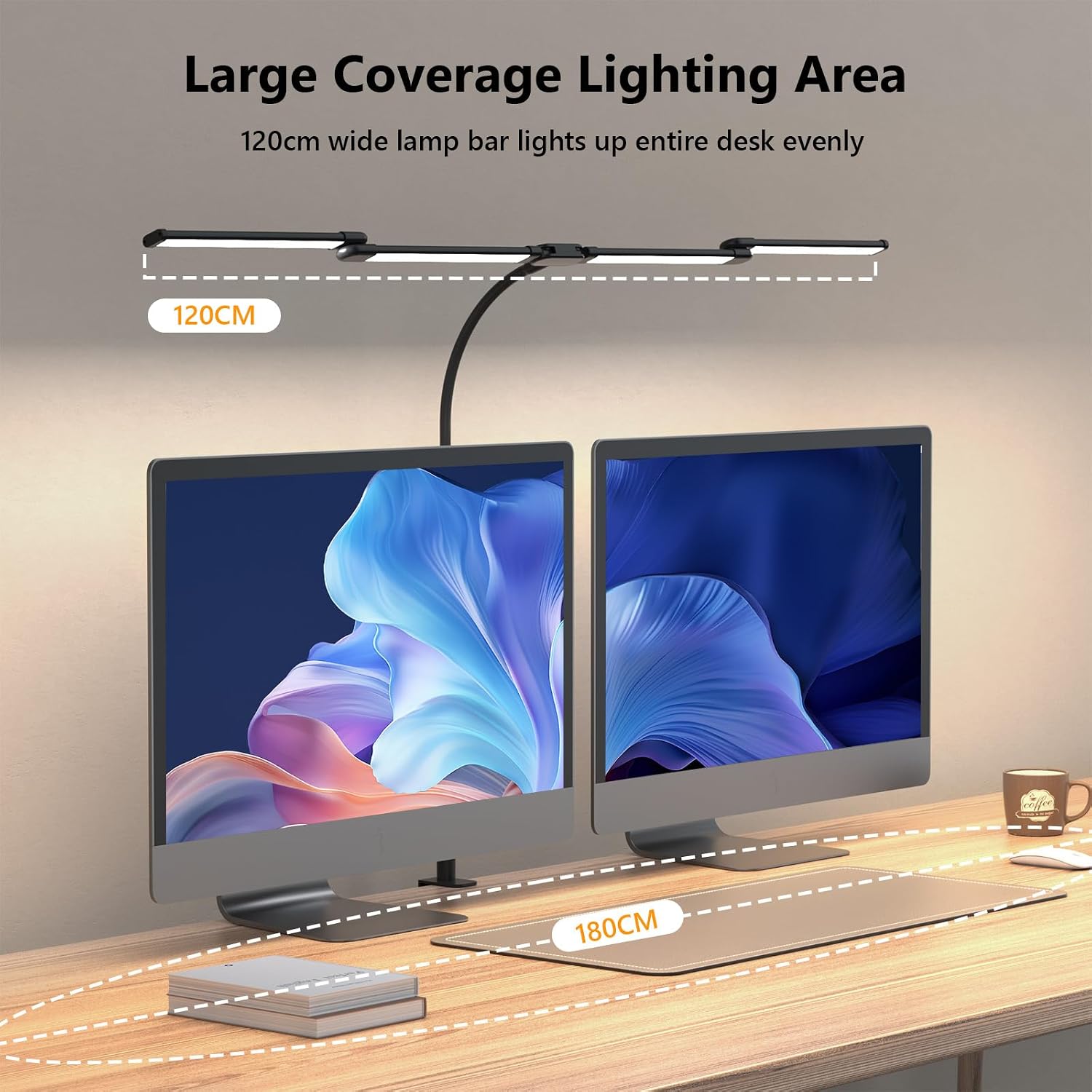 Thumbnail 1 de Comely Lampada da Lavoro 24W: lampada scrivania modulare da 120 cm con 5 temperature e 10 livelli di luminosità