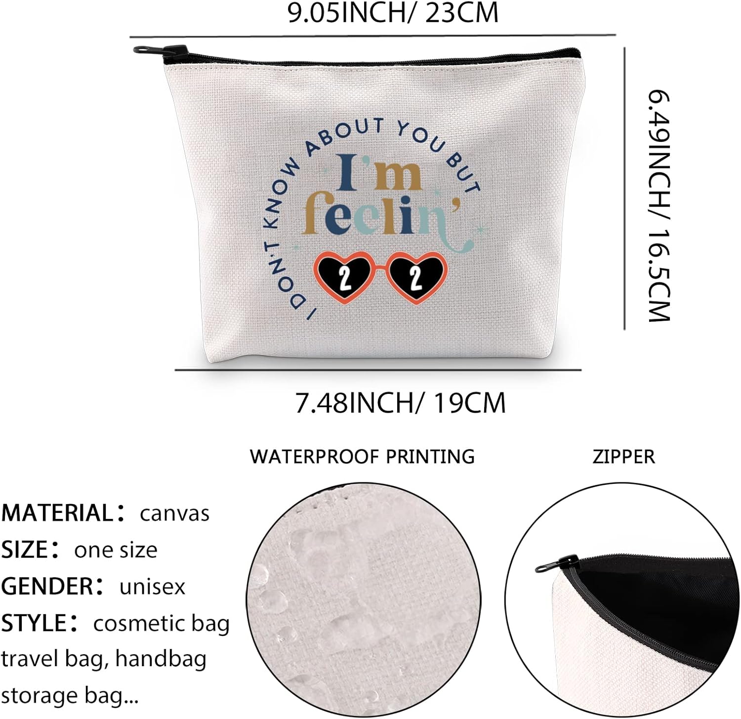 Detalle 2 de I'm Feeling 22 Makeup Bag 22 Birthday Gift
