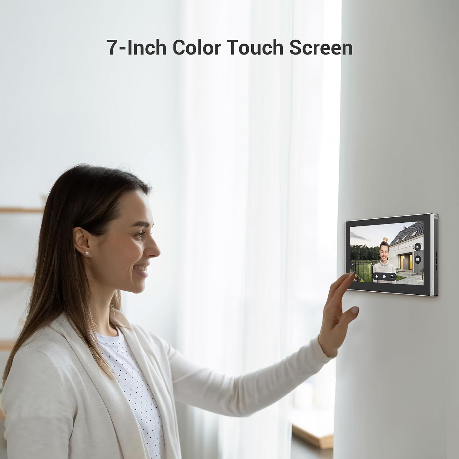 Detalle 2 de EZVIZ CP7 2K Wired Video Intercom Doorbell Camera with 7-inch Touch Screen, RFID Unlock (No Monthly Fee)