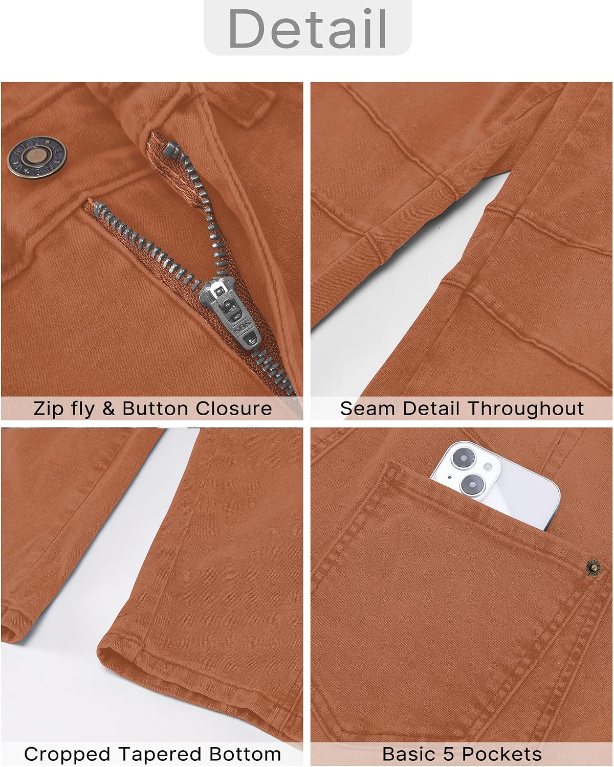 Thumbnail 6 de GRAPENT Barrel Jeans for Women: High-Waisted Wide-Leg Denim Trousers