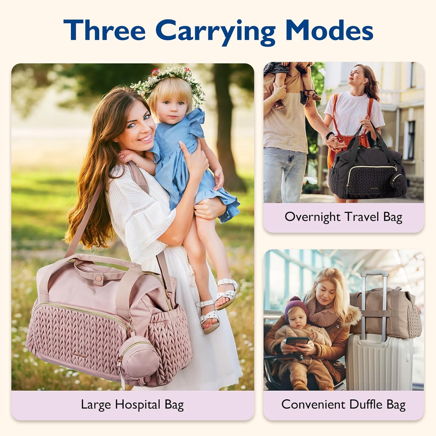 Thumbnail 1 de MOMMORE Large Capacity Diaper Bag Tote for Travel, Hospital and On-the-Go Parents