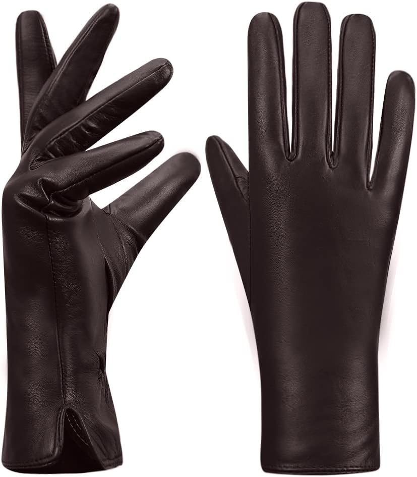 Thumbnail 6 de MGGMOKAY Damen Lederhandschuhe Kaschmir gefüttert – Weiches Schafsleder mit Touchscreen-Funktion