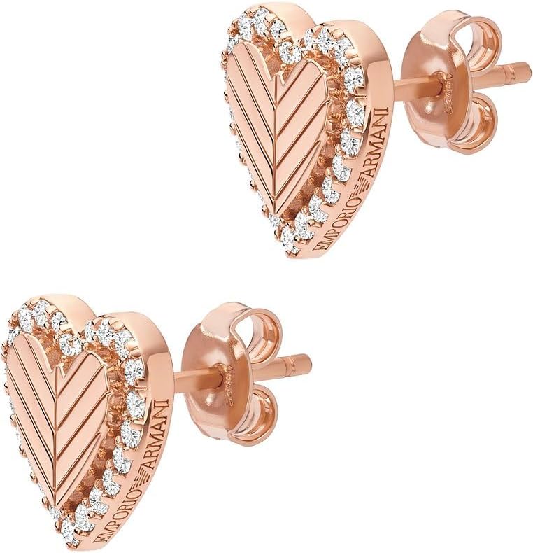 Thumbnail 2 de Emporio Armani Boucles d’oreilles pour femmes en acier inoxydable ou rosé avec fermoir à pression