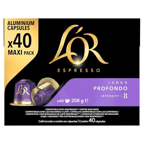 Detalle de L'OR Espresso Lungo Profondo Coffee Pods x40 – Pack of 1