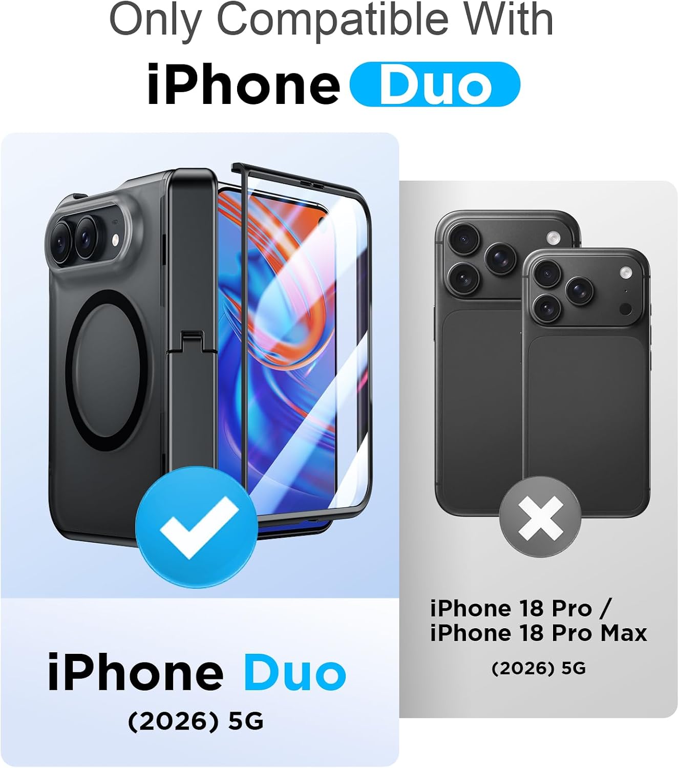 Detalle de Temdan BY CXFG-IP Duo-Black Phone Ultra用ケース、MagSafe対応・内蔵スタンド・画面保護一体型