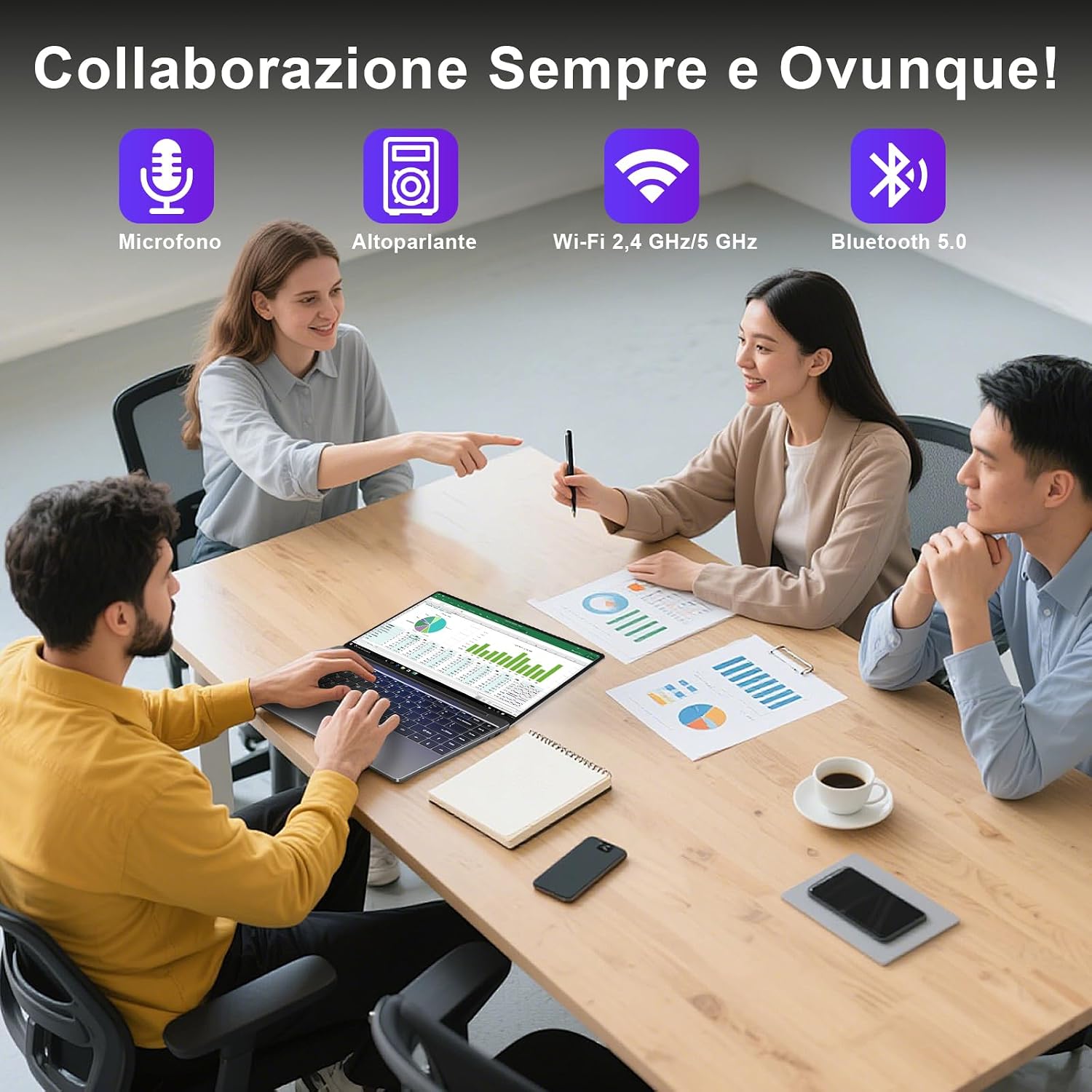 Thumbnail 6 de bvate PC Portatile 14'' con Windows 11, 256 GB SSD, Celeron N4020, espansione SSD fino a 1 TB – Grigio