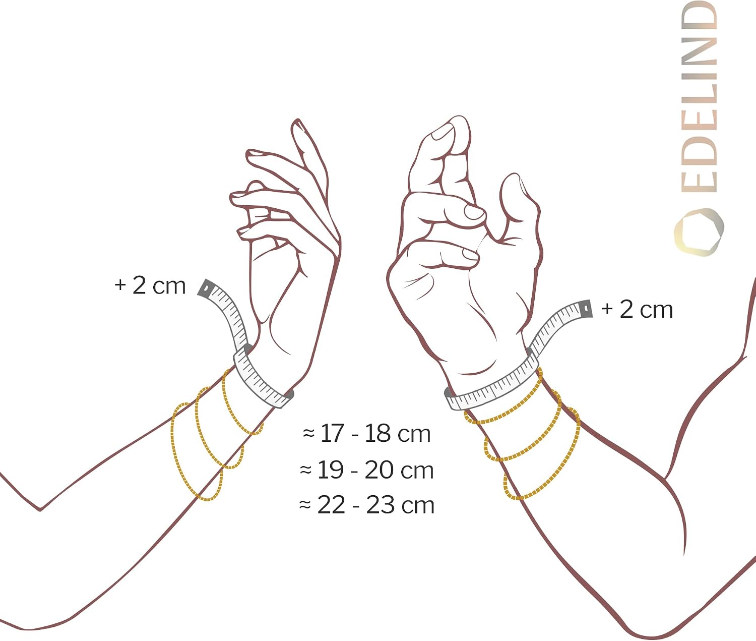 Detalle de EDELIND Bracelet Femme Or Jaune 333/585 – Chaîne Double 2,9 mm avec Fermoir Mousqueton