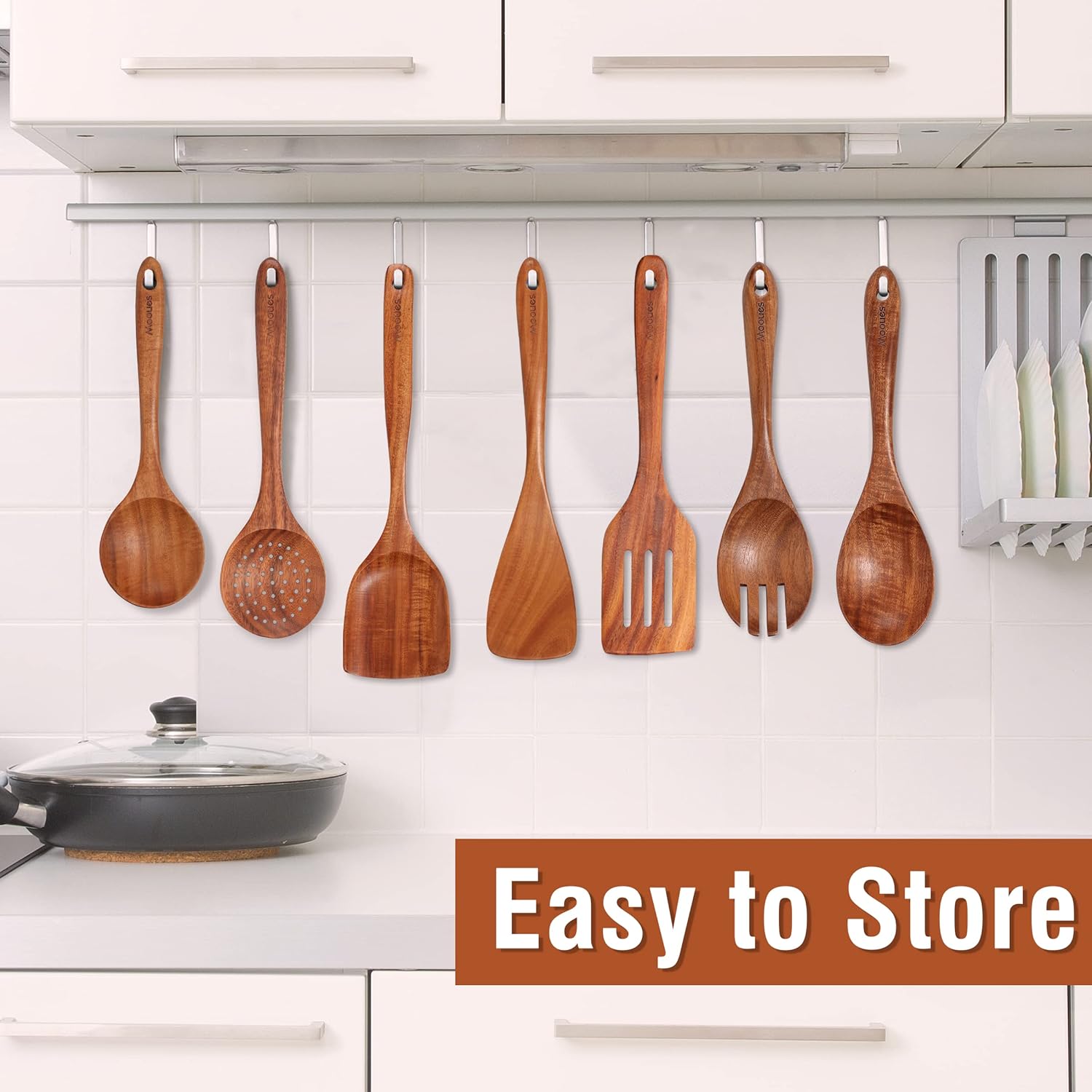 Thumbnail 3 de Mooues 9-Piece Teak Kitchen Utensil Set 🍽