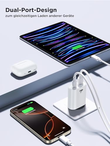 Detalle de Aioneus USB C Ladegerät 2er Pack – 20W PD 3.0 + 18W USB-A, Kompakt mit 2 Ports