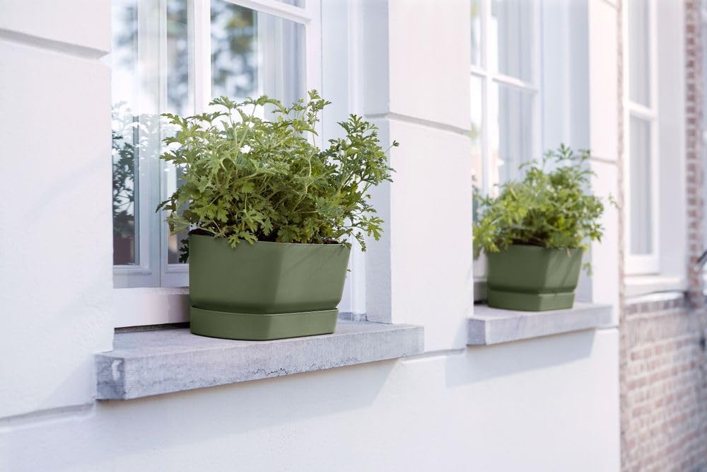 Detalle 2 de Elho Greenville Trough Long 50cm Fioriera per Piante – Leaf Green