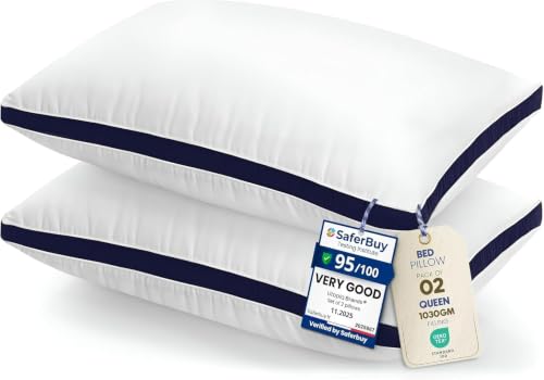 Utopia Bedding Pillows 2 Pack (Queen) – Brushed Navy Microfiber Pillows