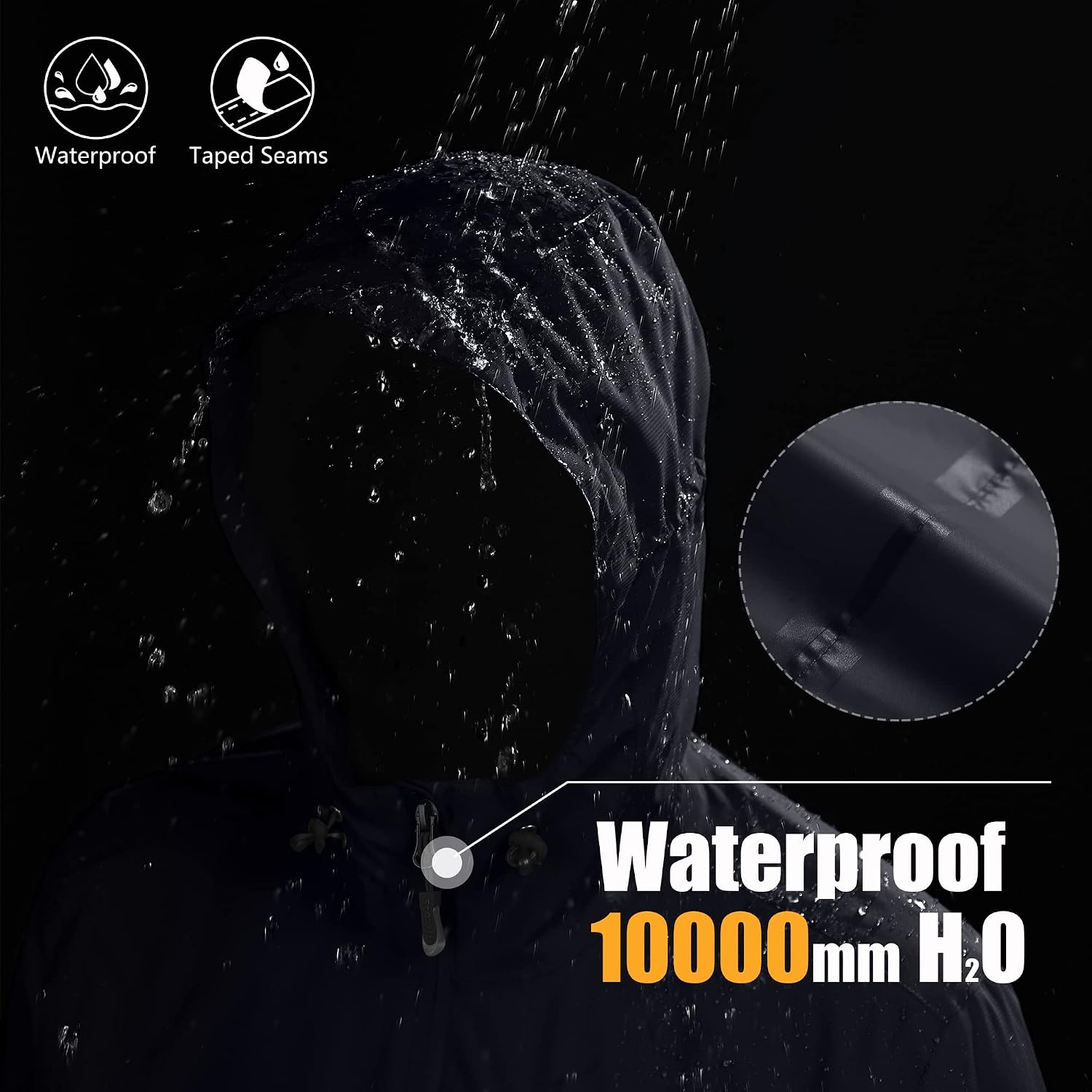 Detalle 2 de 33,000ft Regenjacke Herren 8000 mm Wasserdicht