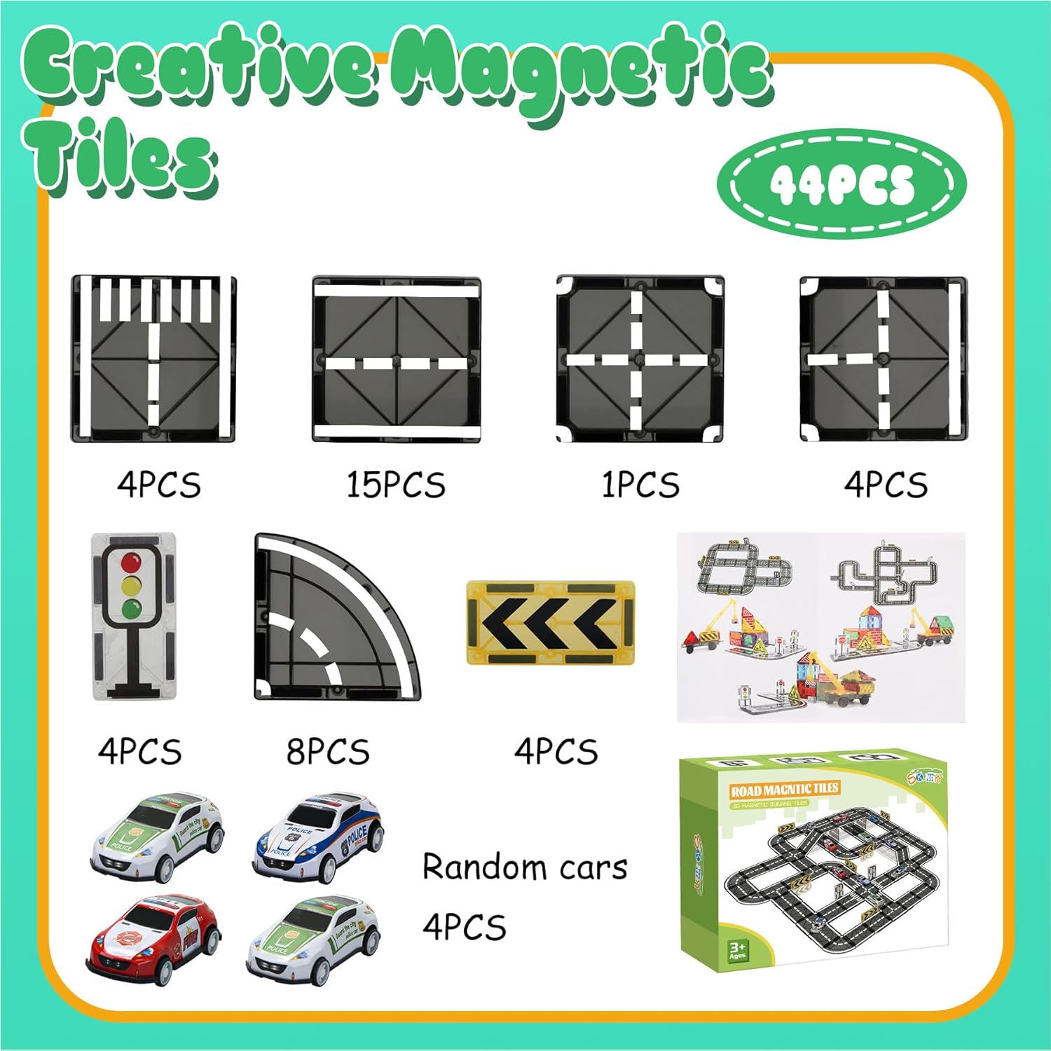 Thumbnail 5 de SKTMYY Magnetic Tiles Road Set for Toddlers
