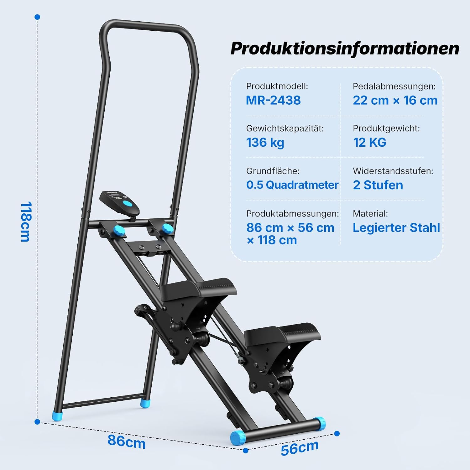 Thumbnail 6 de MERACH 2026 Stair Stepper für Home Gym – Vertikaler Klimm-/Stepper mit verstellbaren Lenker & Pedalen
