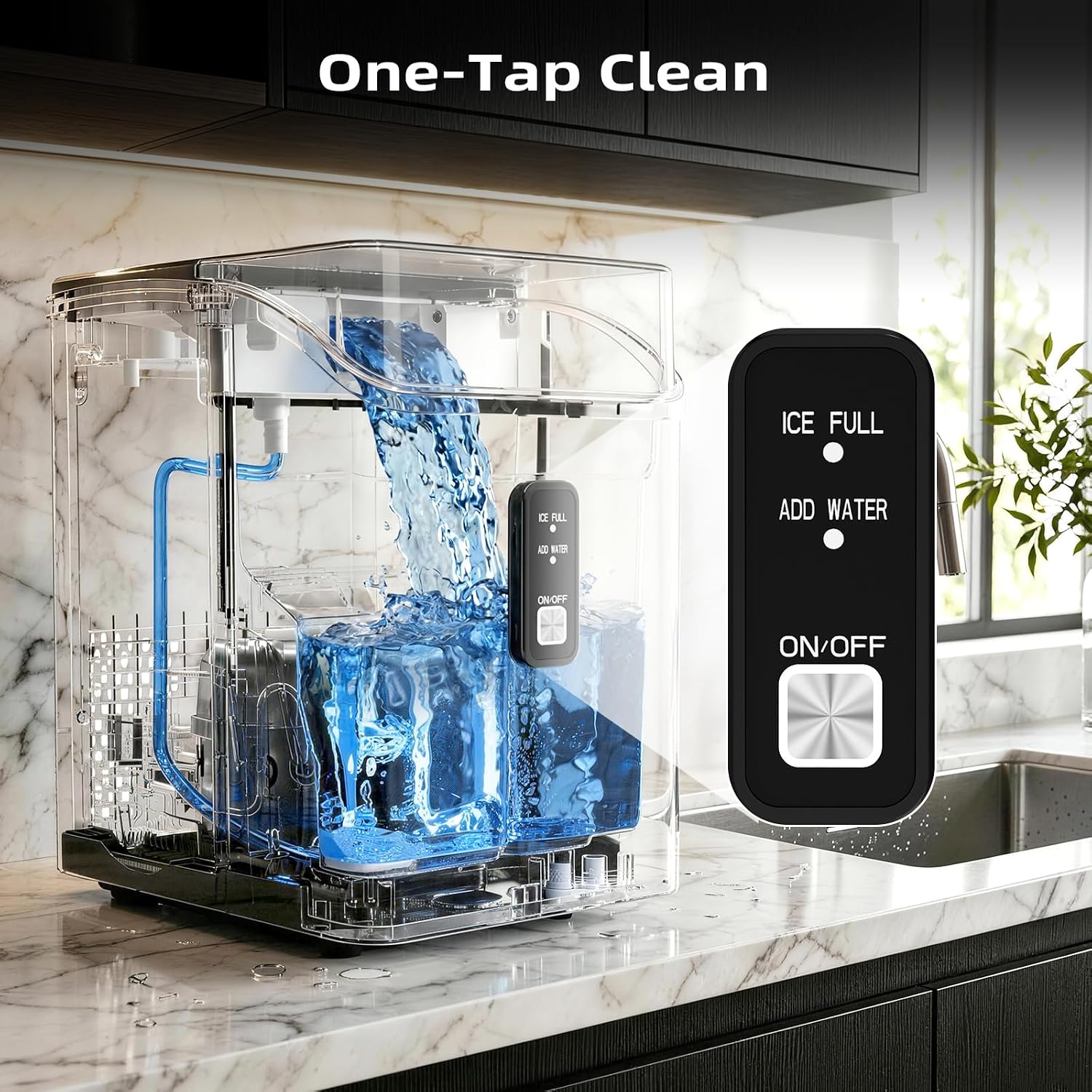 Detalle de Antarctic Star HZB-15NG/S Nugget Ice Maker, 35 lb Daily Production