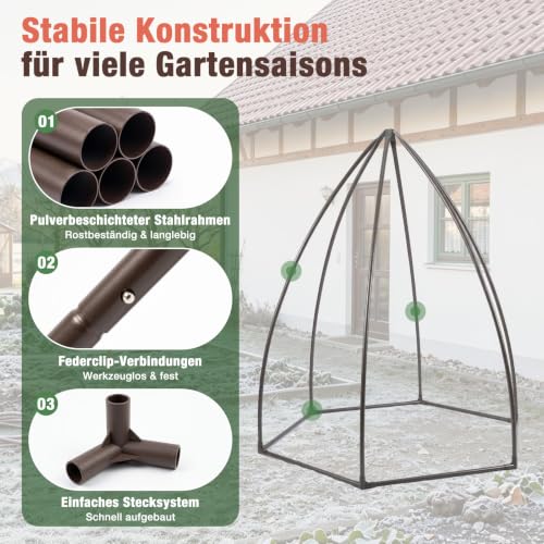 Detalle 2 de Sekey Winterschutz Gewächshaus 180×160×160 cm – robustes Foliengewächshaus für Garten und Balkon
