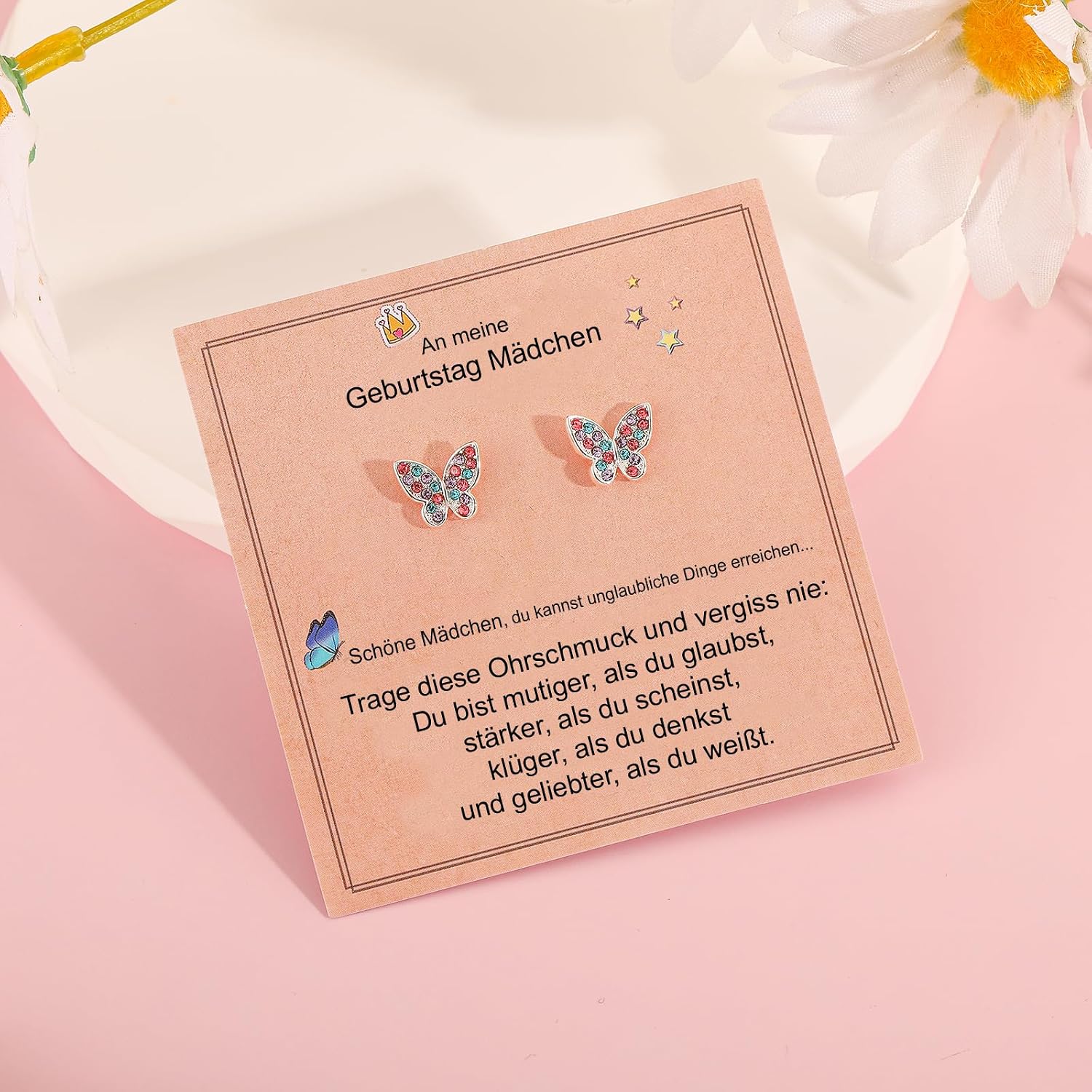 Detalle 2 de Ohrringe Silber – Schmetterlings-Design für Mädchen | Geschenkideen