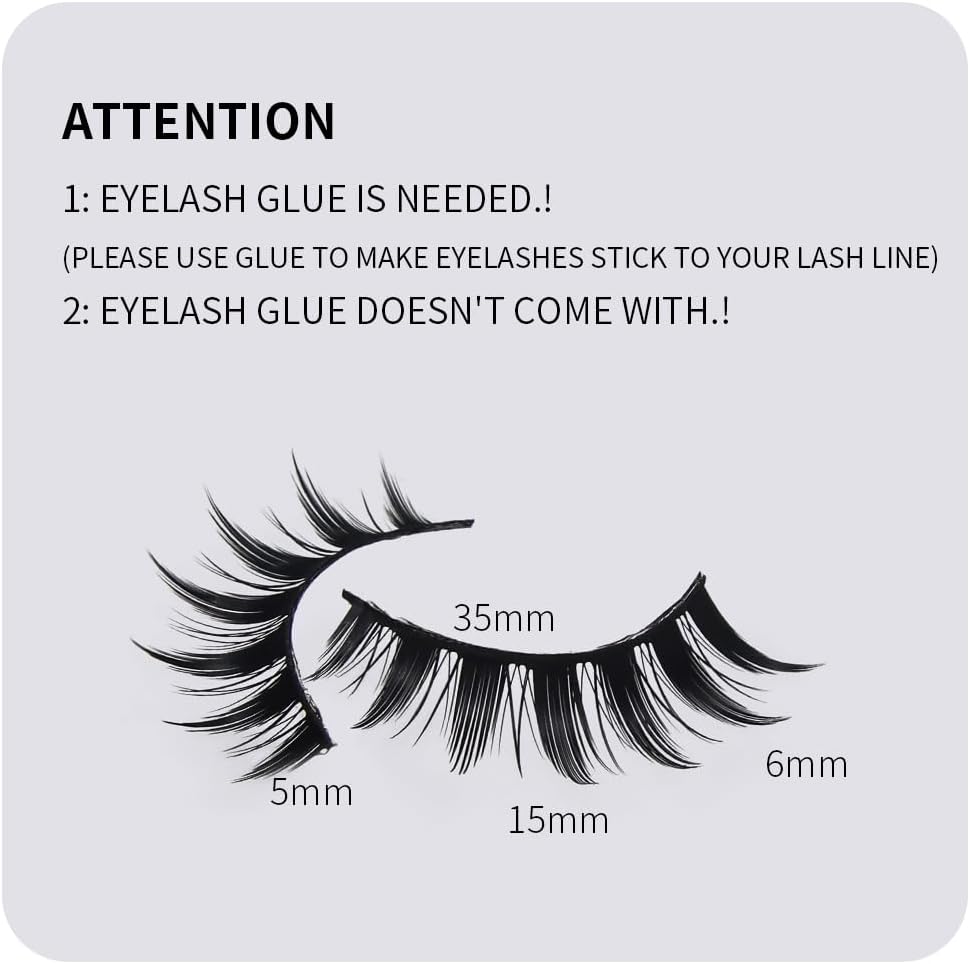 Detalle de AKARABEAUTYLASHES Ciglia Finte Naturali 7 Paia 3D – 3D-BN12