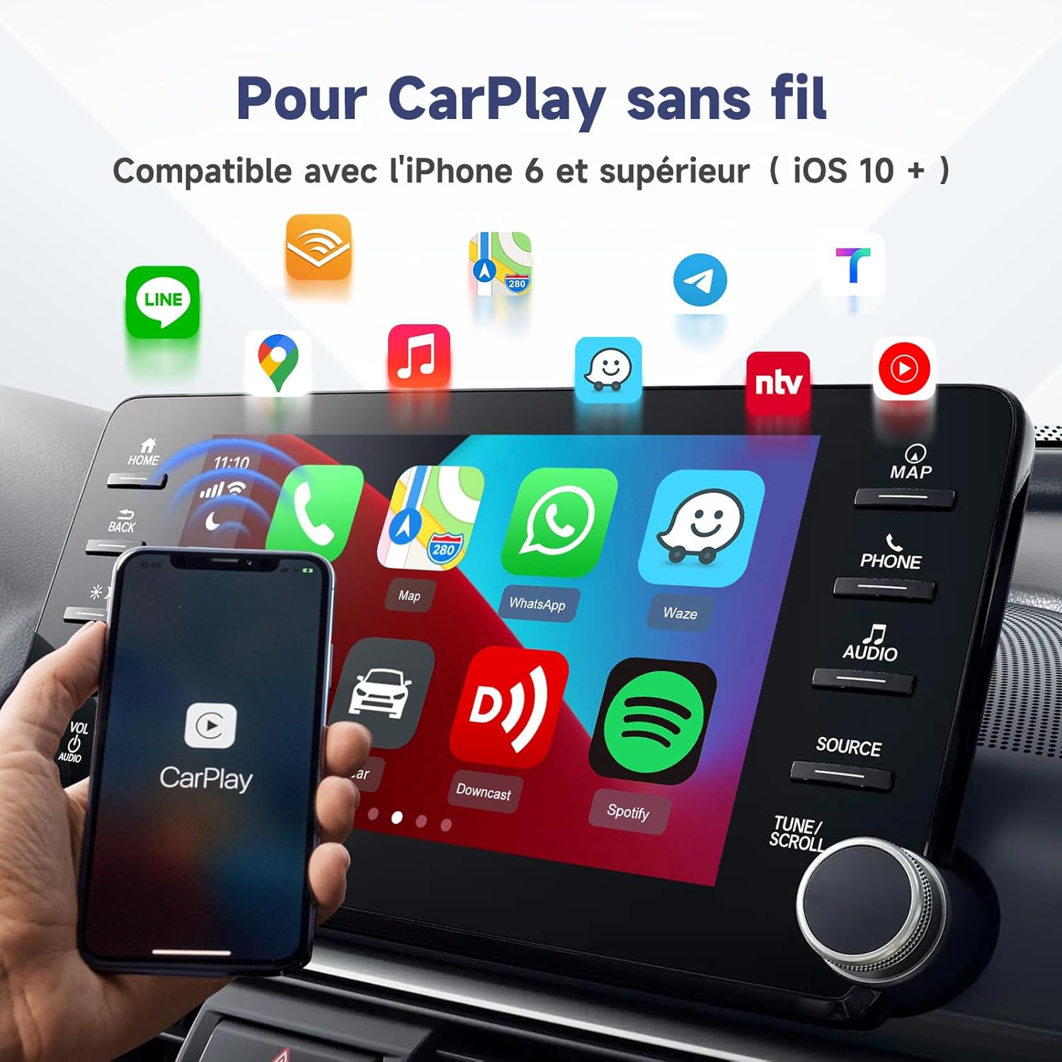 Thumbnail 2 de Carlinkit Mini SE : adaptateur CarPlay sans fil USB A/C (5 GHz) pour iPhone