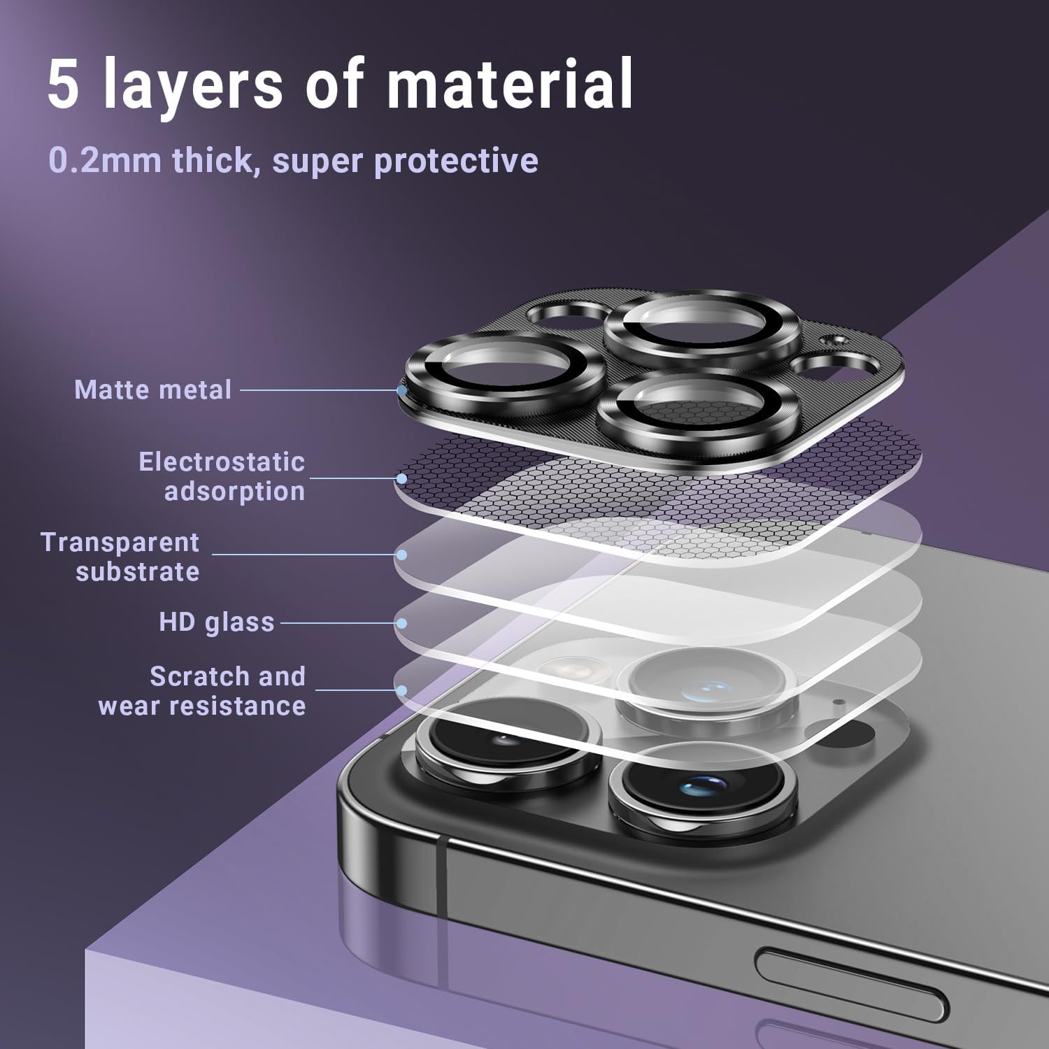 Thumbnail 4 de AFARER Kameraschutz-Glas für iPhone 15 Pro / Pro Max – 2er-Pack