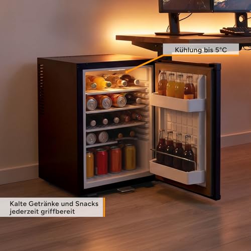 Detalle de TZS First Austria Mini Kühlschrank 40L: lautlos, abschließbar und flexibel nutzbar