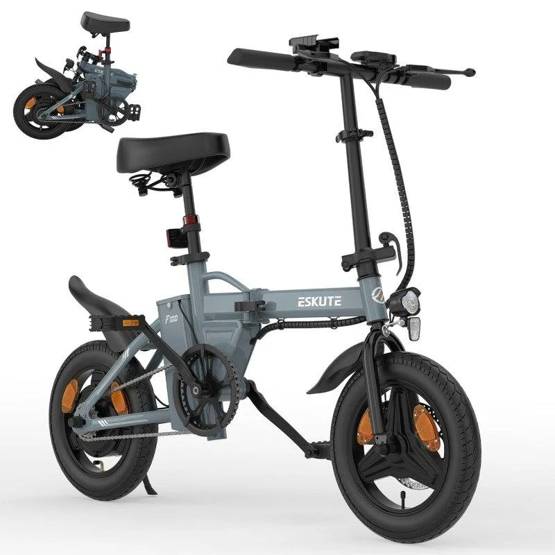 Detalle de Eskute F100: bicicleta eléctrica plegable 14" 250 W