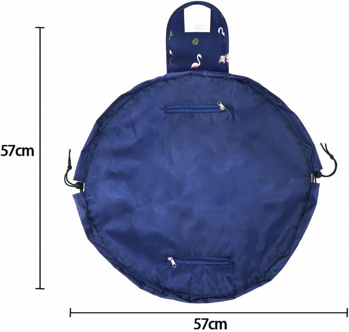 Detalle 2 de Vavabox Lazy Drawstring Makeup Bag (Large Capacity) – Waterproof Navy Flamingo Travel Cosmetic Pouch