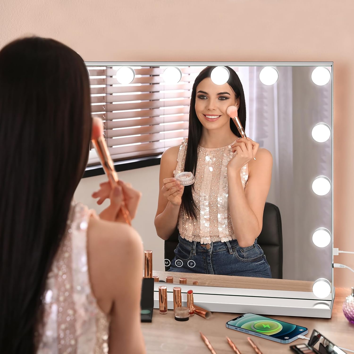Thumbnail 6 de Dripex Hollywood Vanity Mirror 58×45cm
