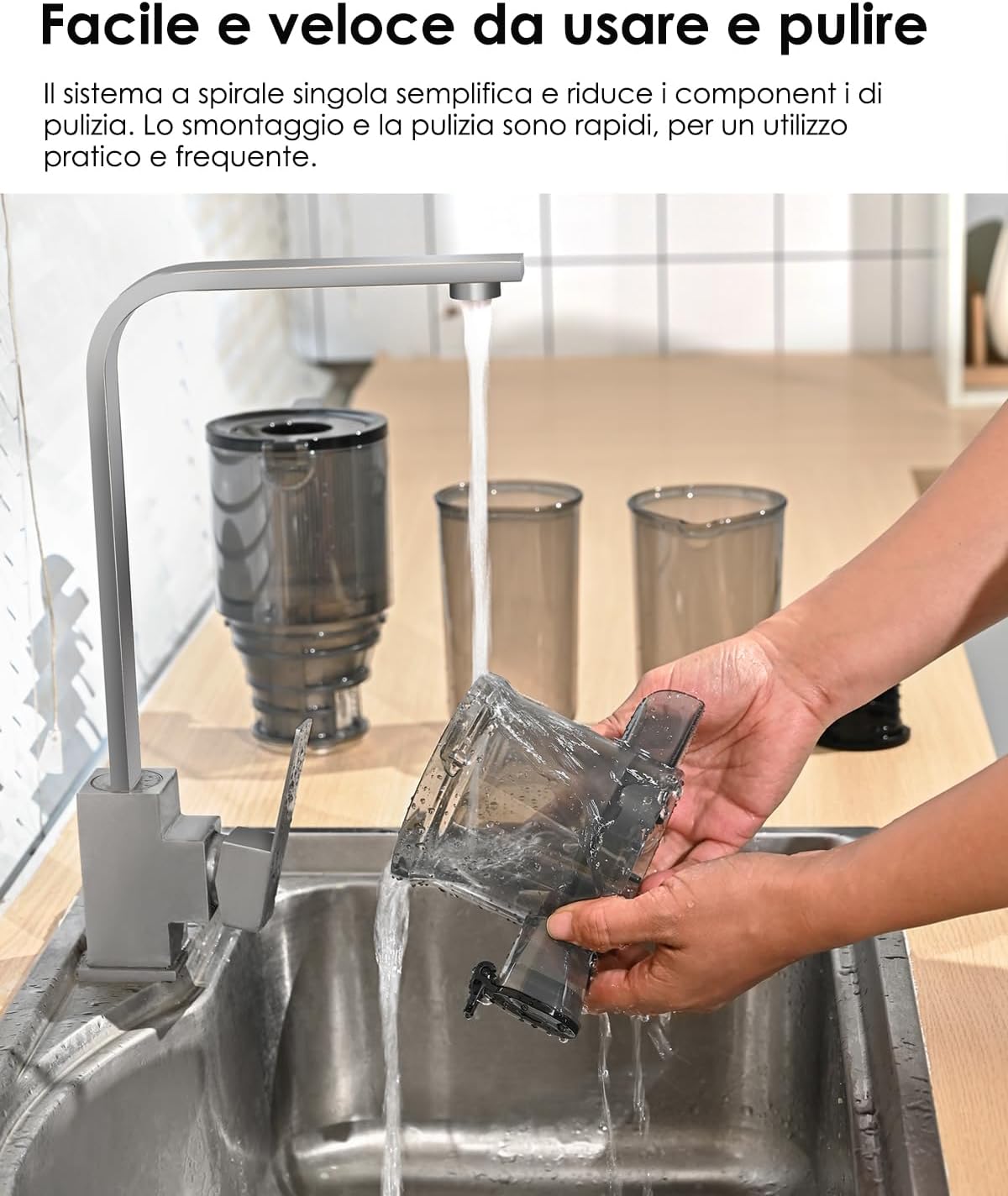 Thumbnail 2 de Fretta Estrattore di succo per frutta e verdura, apertura 108 mm, 1 L, 200 W - centrifuga lenta, senza BPA