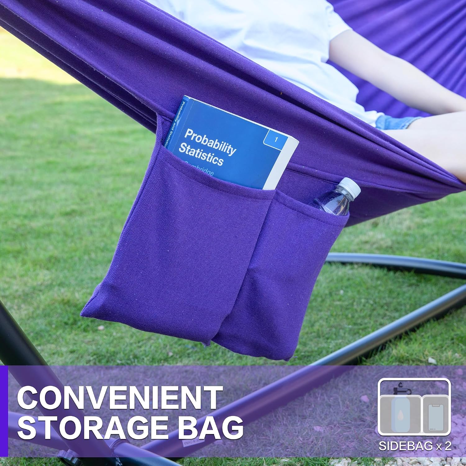 Detalle 2 de Double Hammock with Stand in Purple