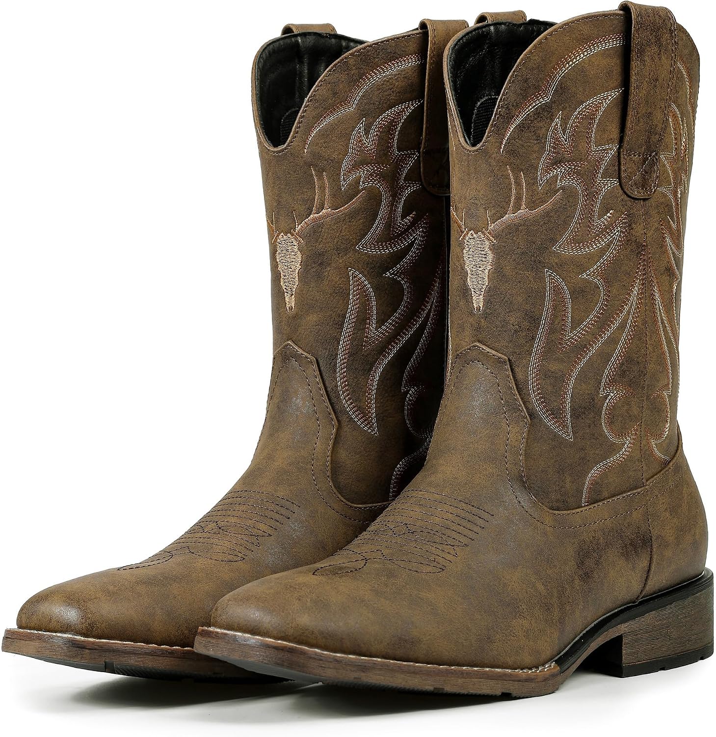 Detalle de Rvminyta Men's Western Boots, Square Toe