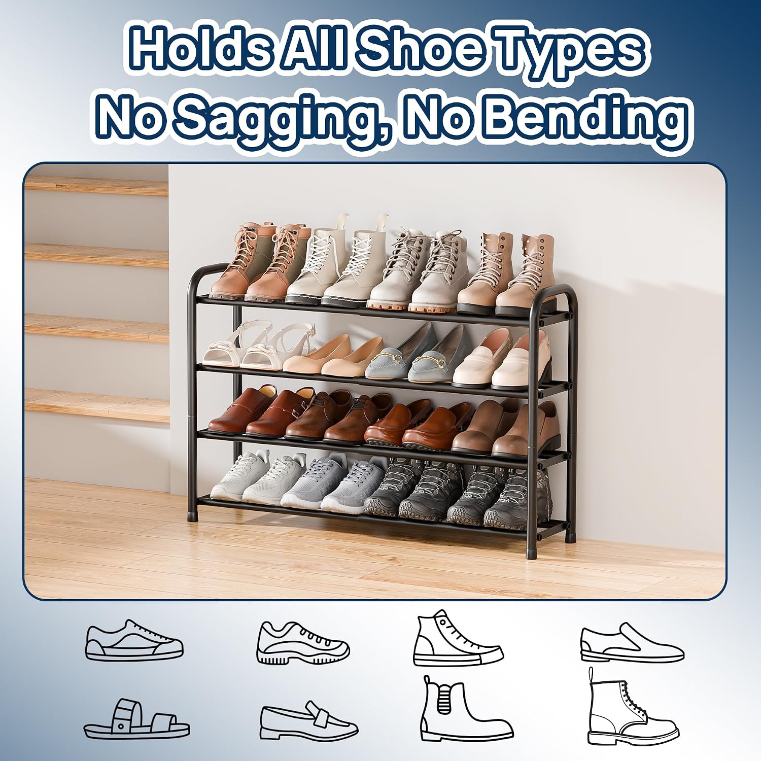Thumbnail 5 de EnjoyBasics Expandable 4‑Tier Shoe Rack