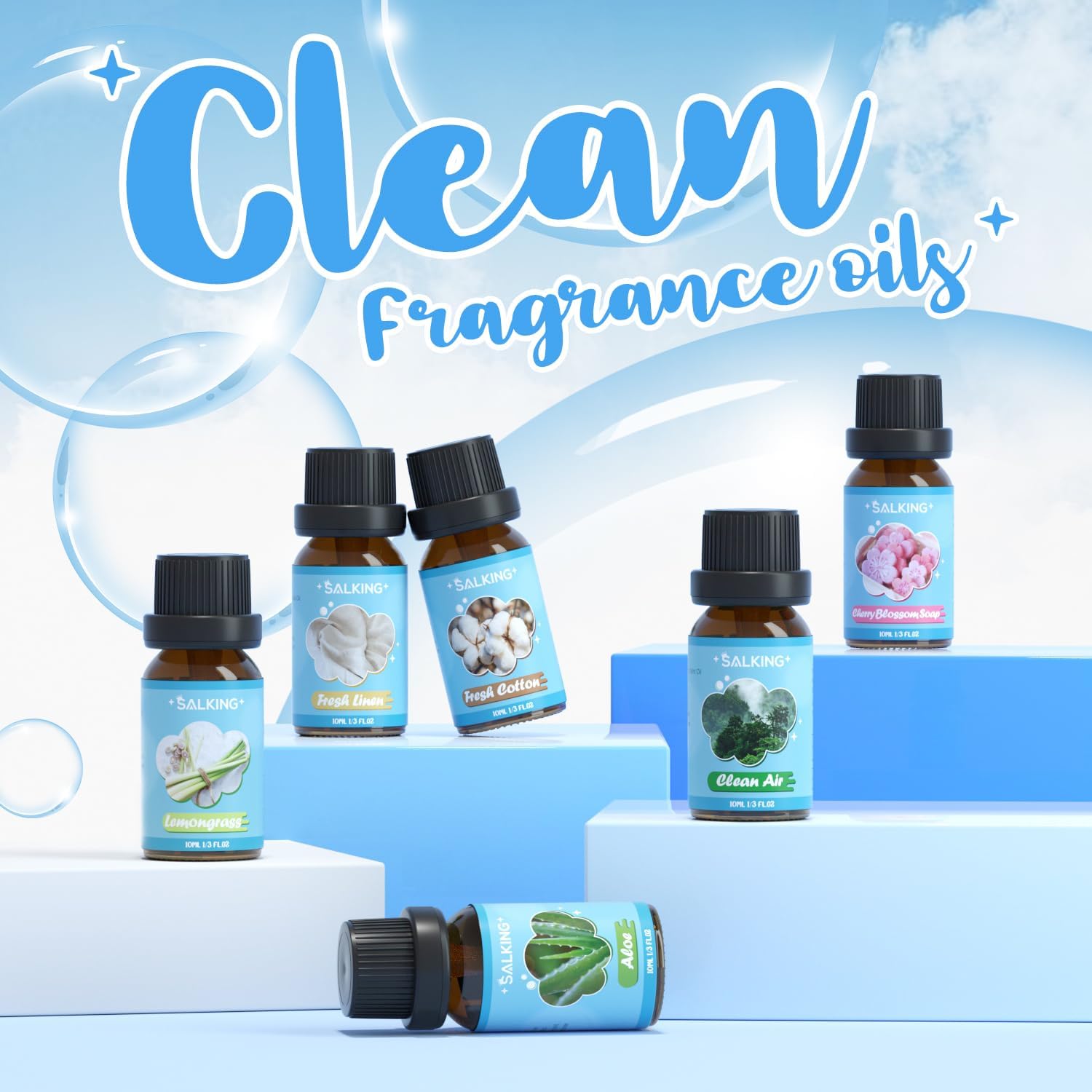 Thumbnail 1 de SALKING Sauber Ätherische Öle Set (6×10 ml) für Diffuser & Luftbefeuchter – clean Duftöle im Geschenkset