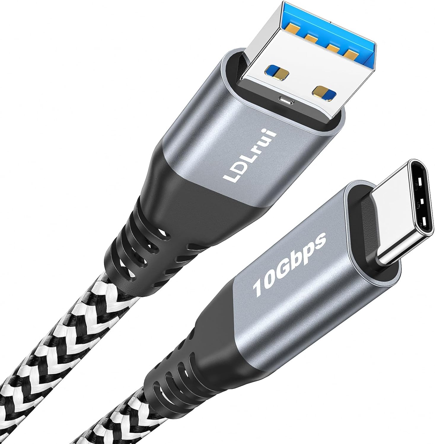 Detalle de LDLrui USB A to USB C 3.1 Gen 2 Cable (6ft, 2-Pack) — 10Gbps Data, 3A Fast Charge