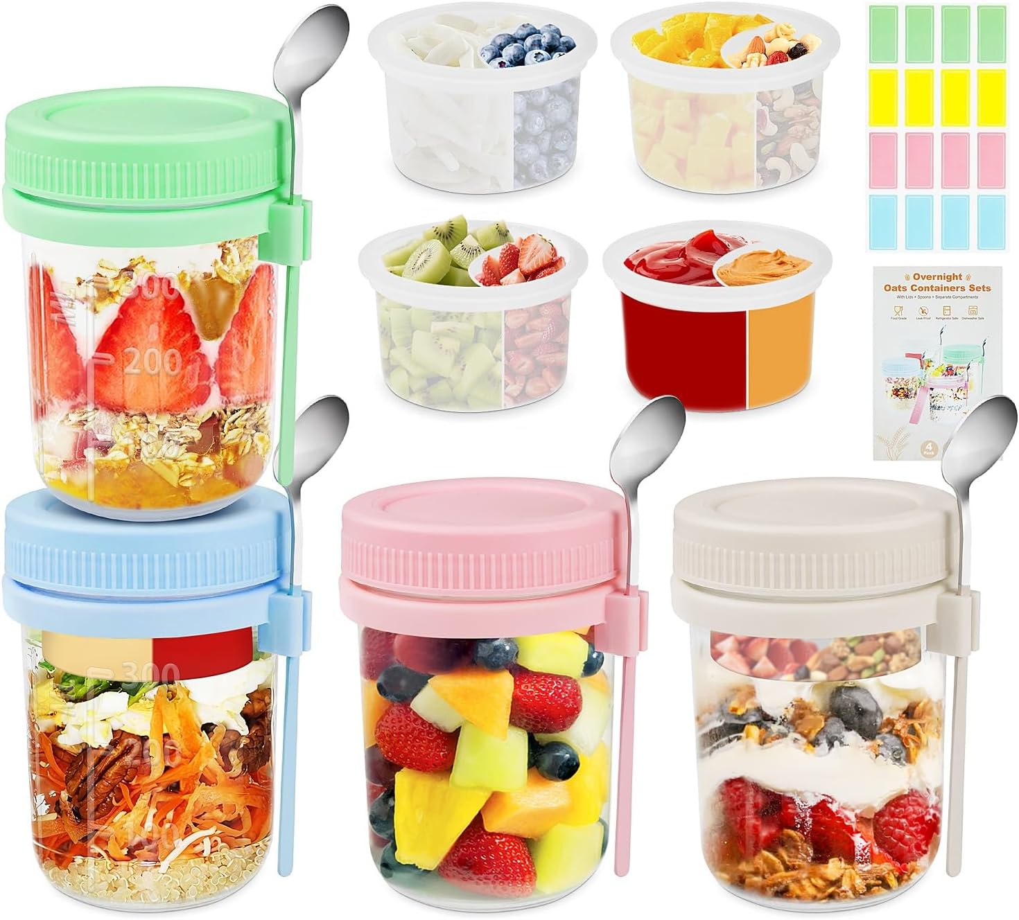 Detalle de Overnight Oats Jars 16 oz 🥣