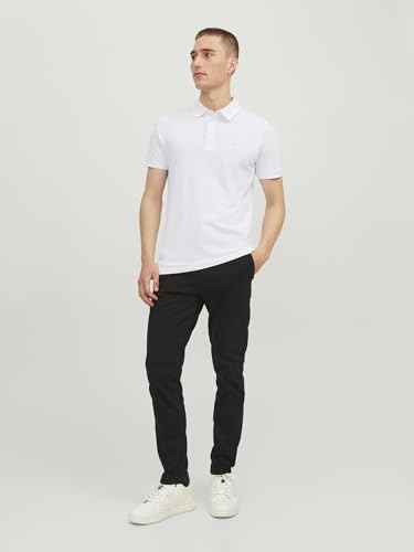 Detalle de Jack & Jones JJepaulos Polo Ss Noos Polo Hombre Blanco L – Algodón piqué, corte entallado