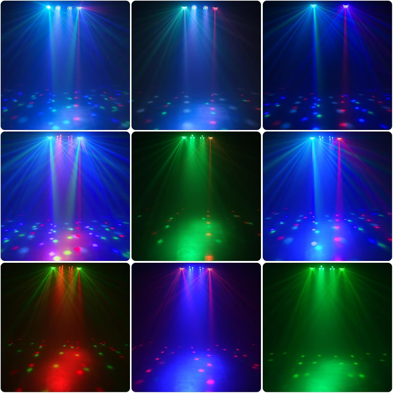 Detalle 2 de Erreyht MYH-1447 DJ-lichtset met Derby- en RGBW-effecten, DMX en afstandsbediening
